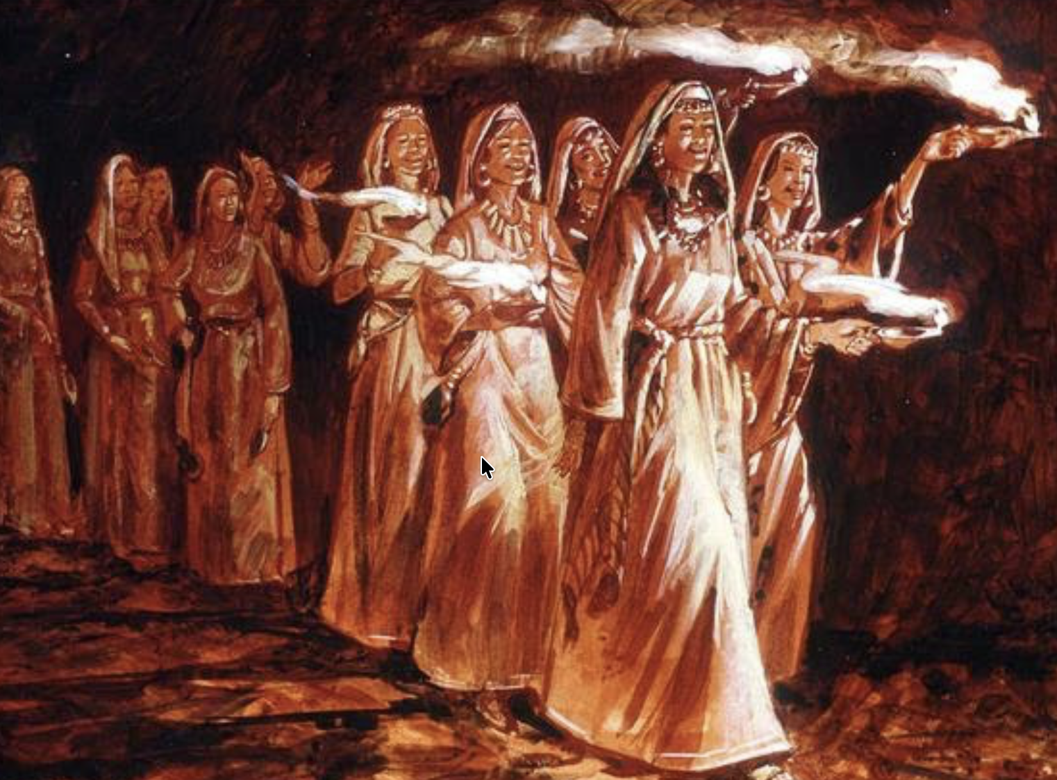 Parable of the 10 virgins.