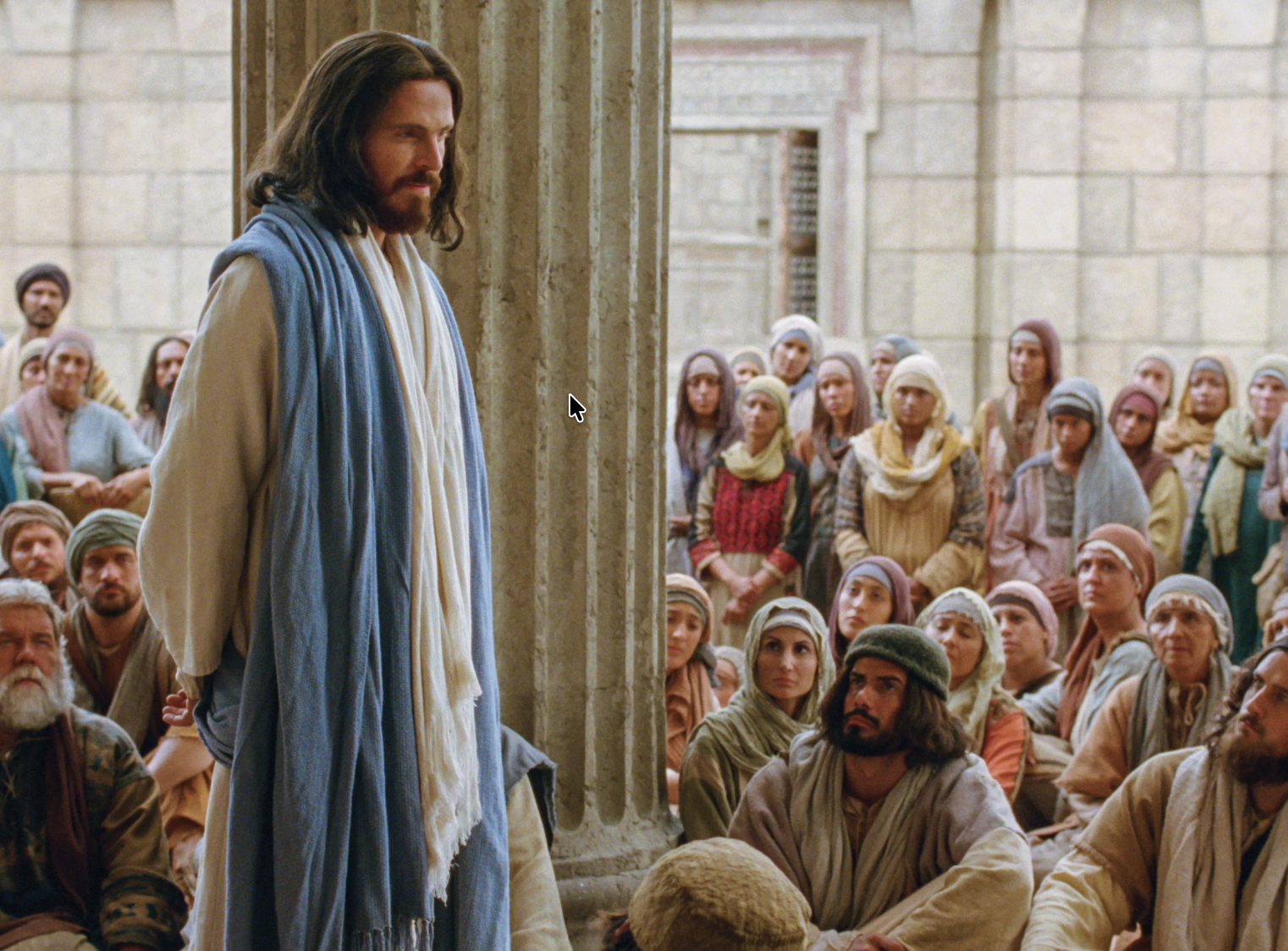 Jesus continues teaching in the temple.